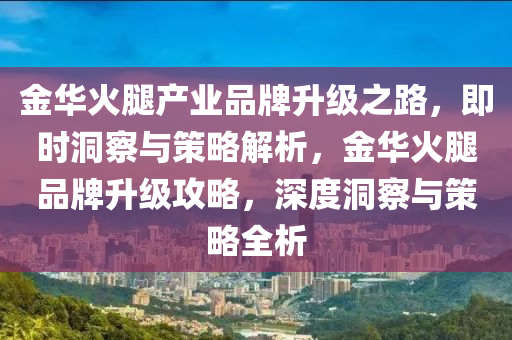 金華火腿產(chǎn)業(yè)品牌升級(jí)之路，即時(shí)洞察與策略解析，金華火腿品牌升級(jí)攻略，深度洞察與策略全析