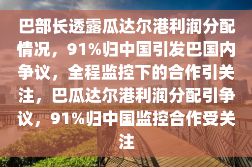 巴部長(zhǎng)透露瓜達(dá)爾港利潤(rùn)分配情況，91%歸中國(guó)引發(fā)巴國(guó)內(nèi)爭(zhēng)議，全程監(jiān)控下的合作引關(guān)注，巴瓜達(dá)爾港利潤(rùn)分配引爭(zhēng)議，91%歸中國(guó)監(jiān)控合作受關(guān)注