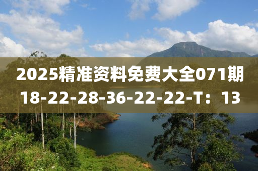 2025精準(zhǔn)資料免費(fèi)大全071期18-22-28-36-22-22-T：13