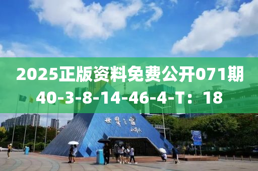 2025正版資料免費(fèi)公開071期40-3-8-14-46-4-T：18