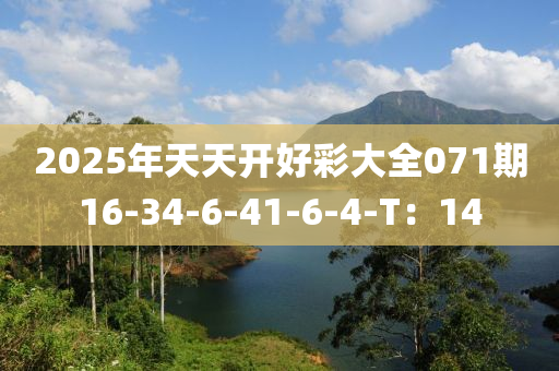 2025年天天開好彩大全071期16-34-6-41-6-4-T：14