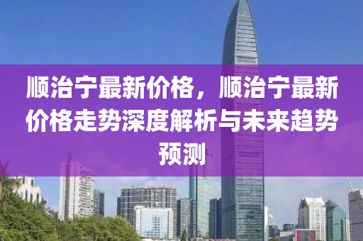 順治寧最新價格，順治寧最新價格走勢深度解析與未來趨勢預測