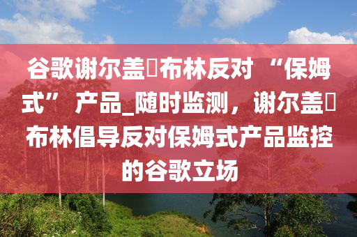 谷歌謝爾蓋?布林反對 “保姆式” 產(chǎn)品_隨時監(jiān)測，謝爾蓋?布林倡導(dǎo)反對保姆式產(chǎn)品監(jiān)控的谷歌立場