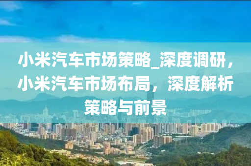 小米汽車市場策略_深度調研，小米汽車市場布局，深度解析策略與前景