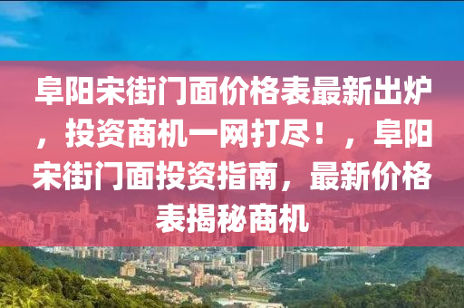 阜陽宋街門面價(jià)格表最新出爐，投資商機(jī)一網(wǎng)打盡！，阜陽宋街門面投資指南，最新價(jià)格表揭秘商機(jī)