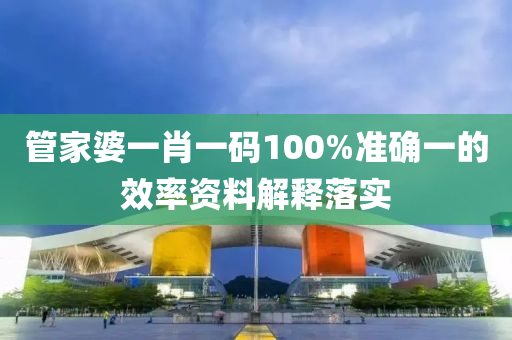 管家婆一肖一碼100%準(zhǔn)確一的效率資料解釋落實