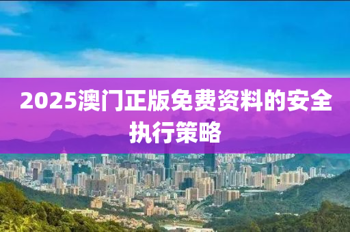 2025澳門正版免費(fèi)資料的安全執(zhí)行策略