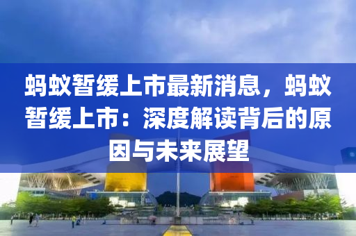 螞蟻暫緩上市最新消息，螞蟻暫緩上市：深度解讀背后的原因與未來展望