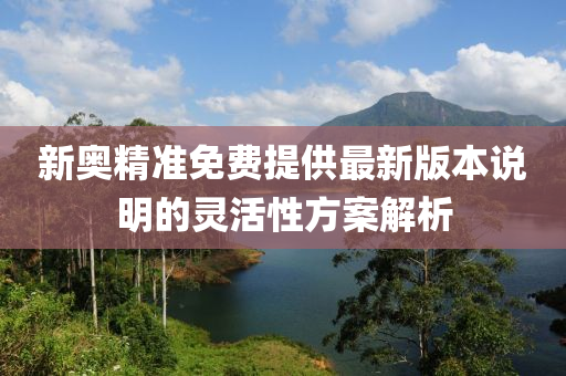 新奧精準(zhǔn)免費(fèi)提供最新版本說明的靈活性方案解析