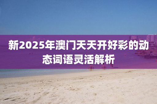 新2025年澳門(mén)天天開(kāi)好彩的動(dòng)態(tài)詞語(yǔ)靈活解析