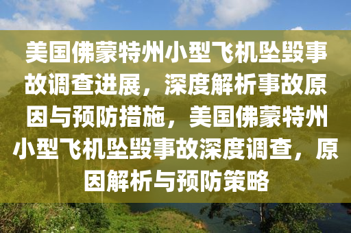 美國佛蒙特州小型飛機墜毀事故調(diào)查進展，深度解析事故原因與預防措施，美國佛蒙特州小型飛機墜毀事故深度調(diào)查，原因解析與預防策略