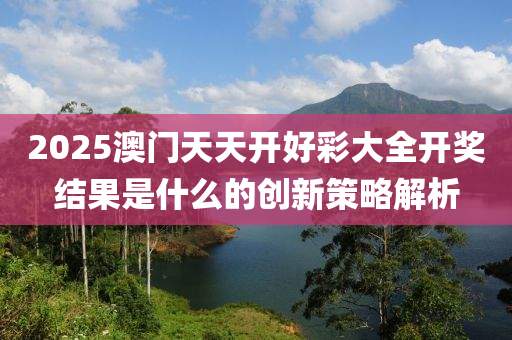 2025澳門天天開好彩大全開獎(jiǎng)結(jié)果是什么的創(chuàng)新策略解析