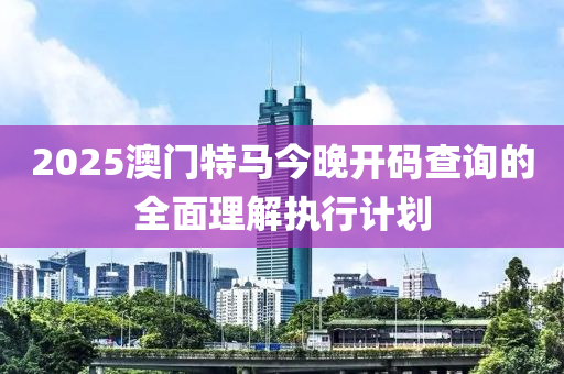 2025澳門特馬今晚開碼查詢的全面理解執(zhí)行計(jì)劃