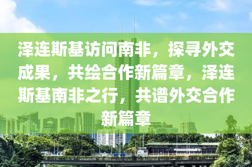 澤連斯基訪問南非，探尋外交成果，共繪合作新篇章，澤連斯基南非之行，共譜外交合作新篇章