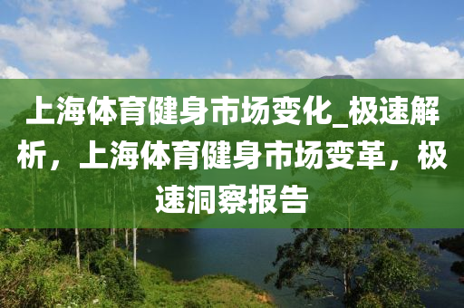 上海體育健身市場變化_極速解析，上海體育健身市場變革，極速洞察報告