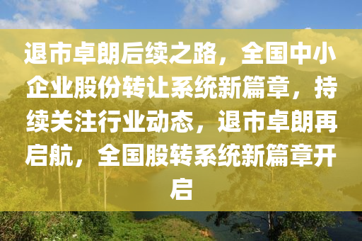 退市卓朗后續(xù)之路，全國中小企業(yè)股份轉(zhuǎn)讓系統(tǒng)新篇章，持續(xù)關(guān)注行業(yè)動態(tài)，退市卓朗再啟航，全國股轉(zhuǎn)系統(tǒng)新篇章開啟