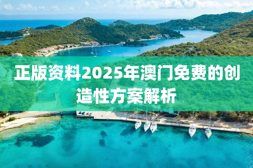 正版資料2025年澳門免費(fèi)的創(chuàng)造性方案解析