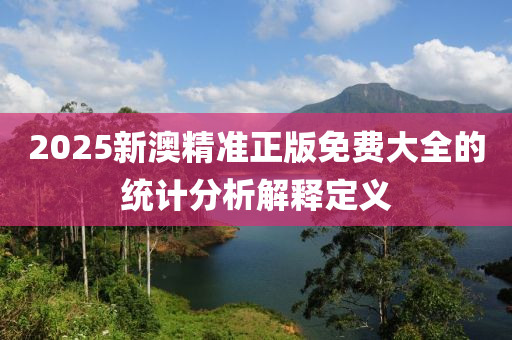 2025新澳精準正版免費大全的統(tǒng)計分析解釋定義