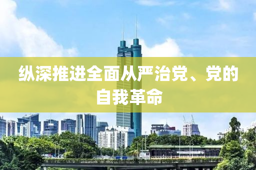 縱深推進全面從嚴治黨、黨的自我革命