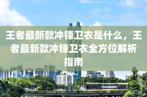 王者最新款沖鋒衛(wèi)衣是什么，王者最新款沖鋒衛(wèi)衣全方位解析指南