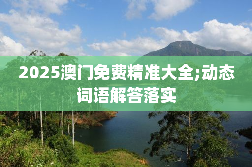 2025澳門免費精準大全;動態(tài)詞語解答落實