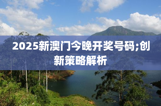 2025新澳門今晚開獎號碼;創(chuàng)新策略解析