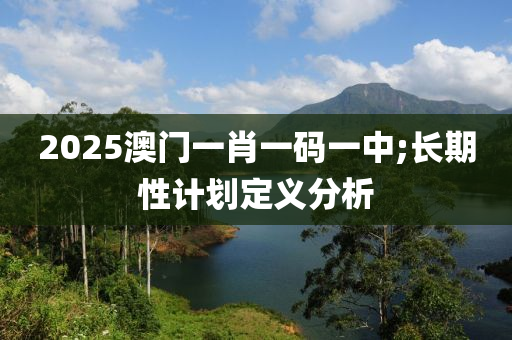 2025澳門一肖一碼一中;長期性計(jì)劃定義分析