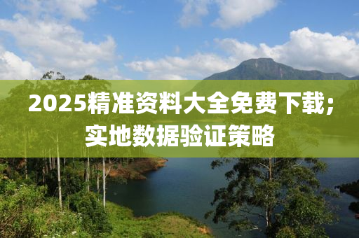 2025精準資料大全免費下載;實地數(shù)據(jù)驗證策略