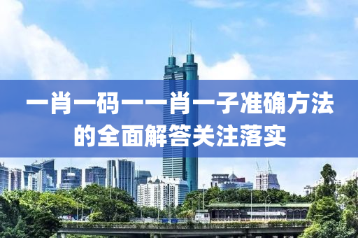 一肖一碼一一肖一子準確方法的全面解答關(guān)注落實