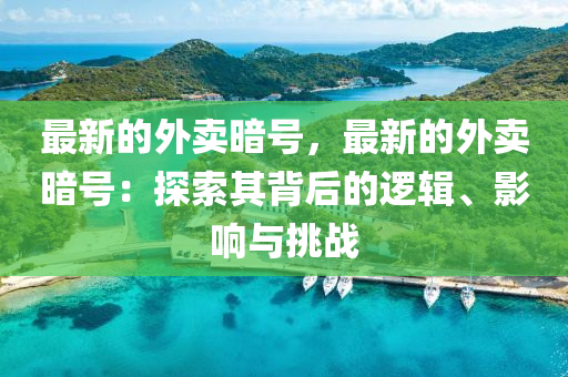 最新的外賣暗號，最新的外賣暗號：探索其背后的邏輯、影響與挑戰(zhàn)