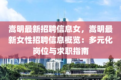 嵩明最新招聘信息女，嵩明最新女性招聘信息概覽：多元化崗位與求職指南