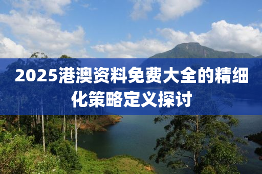 2025港澳資料免費(fèi)大全的精細(xì)化策略定義探討