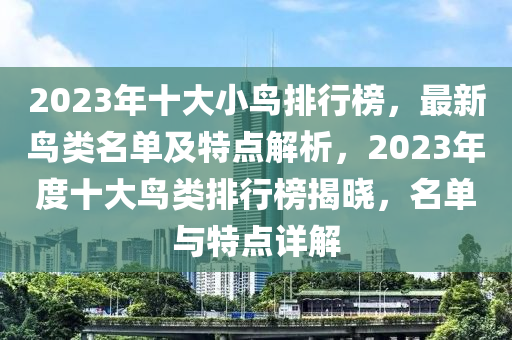 2023年十大小鳥排行榜，最新鳥類名單及特點解析，2023年度十大鳥類排行榜揭曉，名單與特點詳解