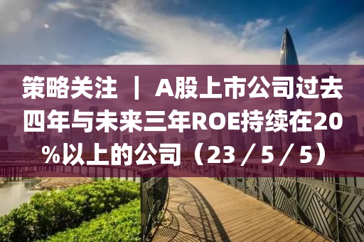 策略關(guān)注 ｜ A股上市公司過(guò)去四年與未來(lái)三年ROE持續(xù)在20%以上的公司（23／5／5）