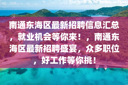 南通東海區(qū)最新招聘信息匯總，就業(yè)機會等你來！，南通東海區(qū)最新招聘盛宴，眾多職位，好工作等你挑！