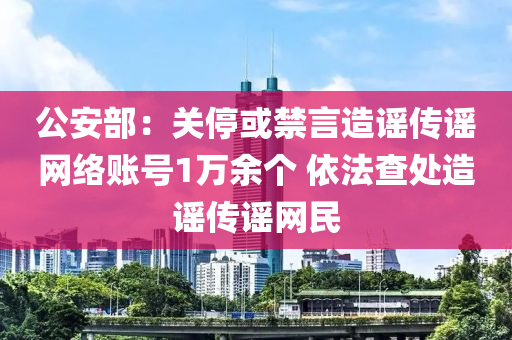 公安部：關(guān)?；蚪栽熘{傳謠網(wǎng)絡(luò)賬號(hào)1萬余個(gè) 依法查處造謠傳謠網(wǎng)民