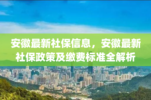 安徽最新社保信息，安徽最新社保政策及繳費標(biāo)準(zhǔn)全解析