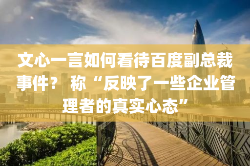 文心一言如何看待百度副總裁事件？ 稱(chēng)“反映了一些企業(yè)管理者的真實(shí)心態(tài)”