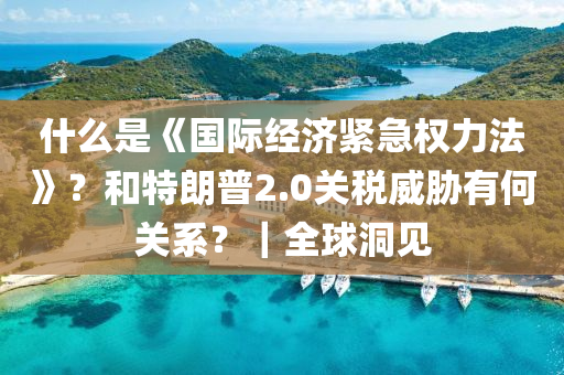 什么是《國際經(jīng)濟緊急權力法》？和特朗普2.0關稅威脅有何關系？｜全球洞見