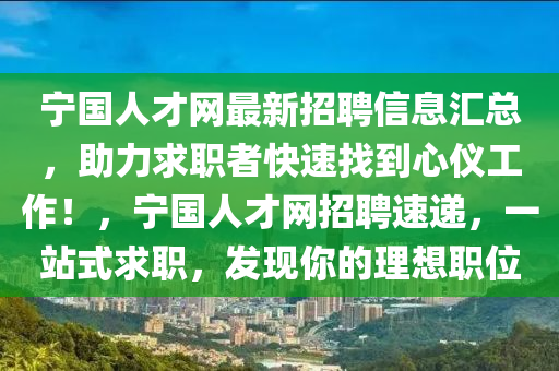 寧國(guó)人才網(wǎng)最新招聘信息匯總，助力求職者快速找到心儀工作！，寧國(guó)人才網(wǎng)招聘速遞，一站式求職，發(fā)現(xiàn)你的理想職位