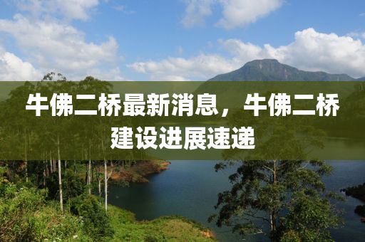 牛佛二橋最新消息，牛佛二橋建設進展速遞