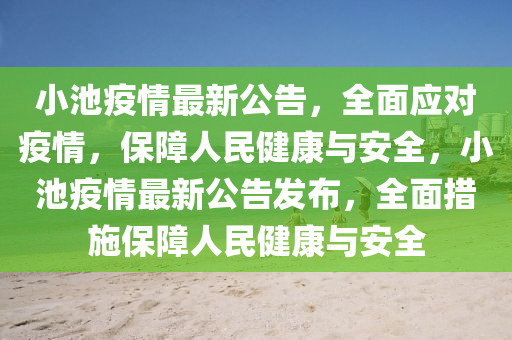 小池疫情最新公告，全面應對疫情，保障人民健康與安全，小池疫情最新公告發(fā)布，全面措施保障人民健康與安全