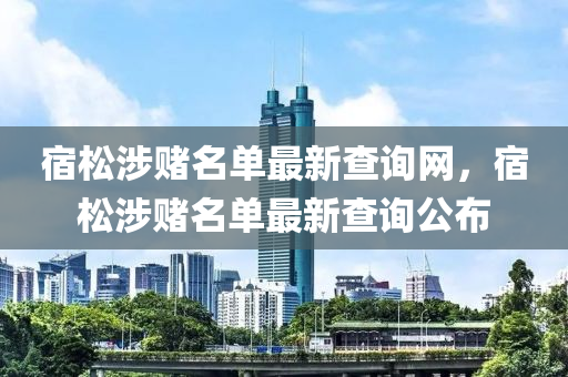 宿松涉賭名單最新查詢網(wǎng)，宿松涉賭名單最新查詢公布