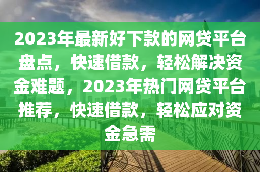 2023年最新好下款的網(wǎng)貸平臺盤點，快速借款，輕松解決資金難題，2023年熱門網(wǎng)貸平臺推薦，快速借款，輕松應(yīng)對資金急需