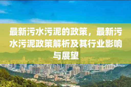 最新污水污泥的政策，最新污水污泥政策解析及其行業(yè)影響與展望