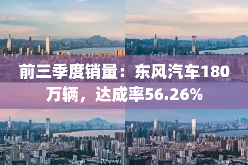 前三季度銷量：東風汽車180萬輛，達成率56.26%