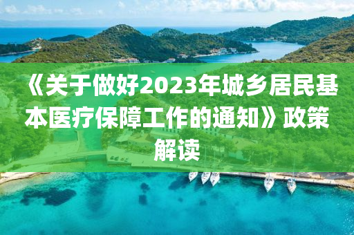 《關(guān)于做好2023年城鄉(xiāng)居民基本醫(yī)療保障工作的通知》政策解讀