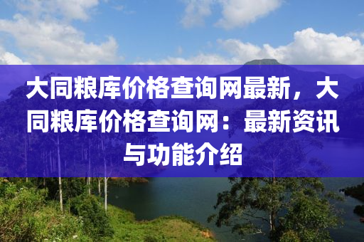 大同糧庫價格查詢網(wǎng)最新，大同糧庫價格查詢網(wǎng)：最新資訊與功能介紹