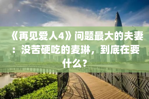 《再見(jiàn)愛(ài)人4》問(wèn)題最大的夫妻：沒(méi)苦硬吃的麥琳，到底在要什么？