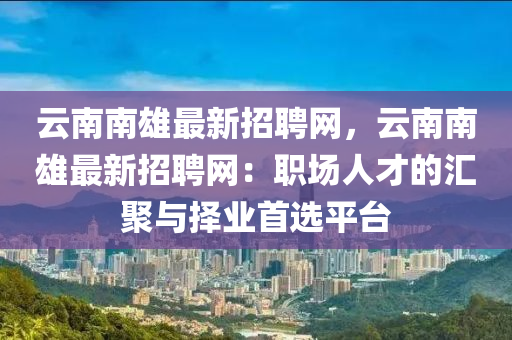 云南南雄最新招聘網(wǎng)，云南南雄最新招聘網(wǎng)：職場(chǎng)人才的匯聚與擇業(yè)首選平臺(tái)